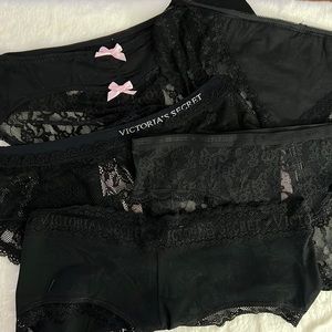 Victoria’s Secret Black Lace Panties Mixed Lot of 5, NWT Small